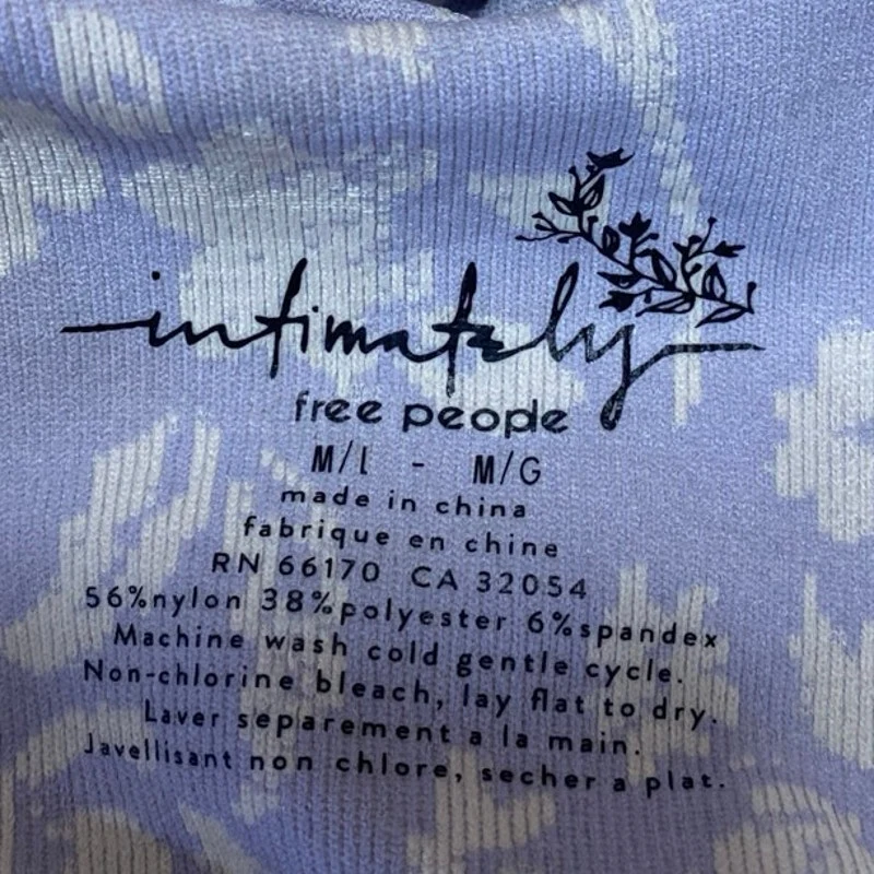 Free People Clean Lines Purple Floral Sleeveless Thong Bodysuit Tank Top Sz M/L - Image 4