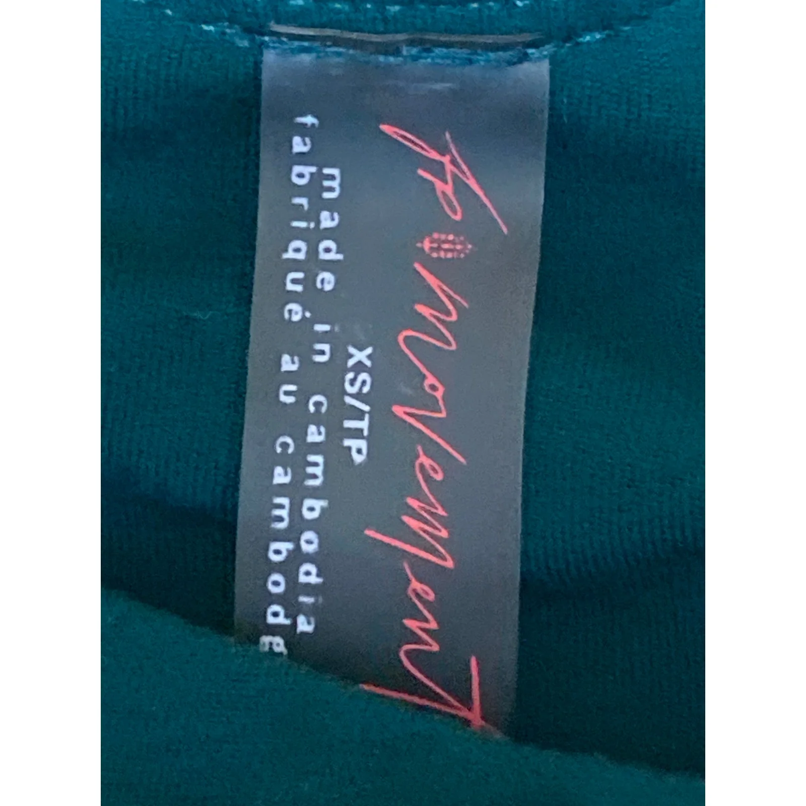Free People FP Movement Green Racerback Yoga Athletic Sports Bra Crop Top Sz XS - Image 5