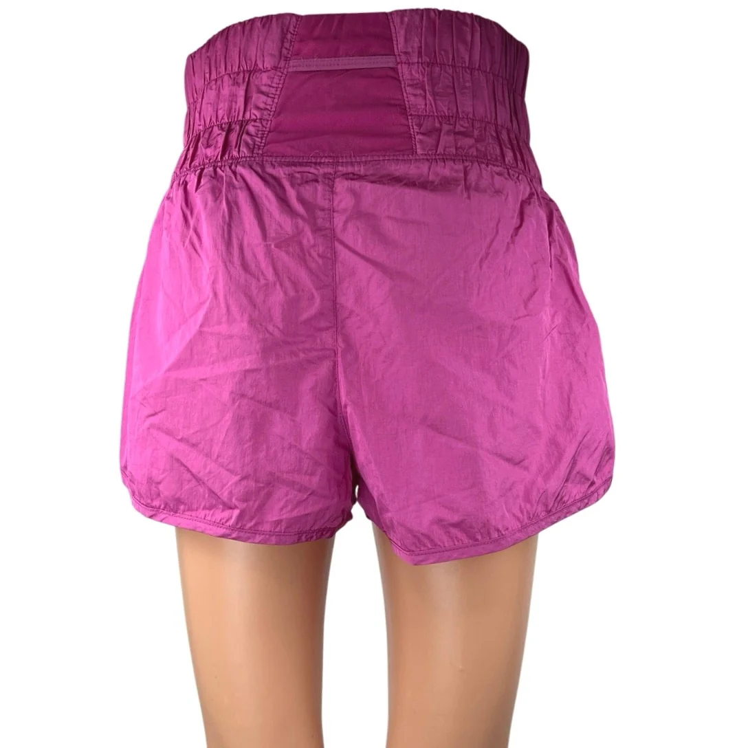 Free People FP Movement The Way Home Pink High Waist Smocked Athletic Shorts M - Image 3
