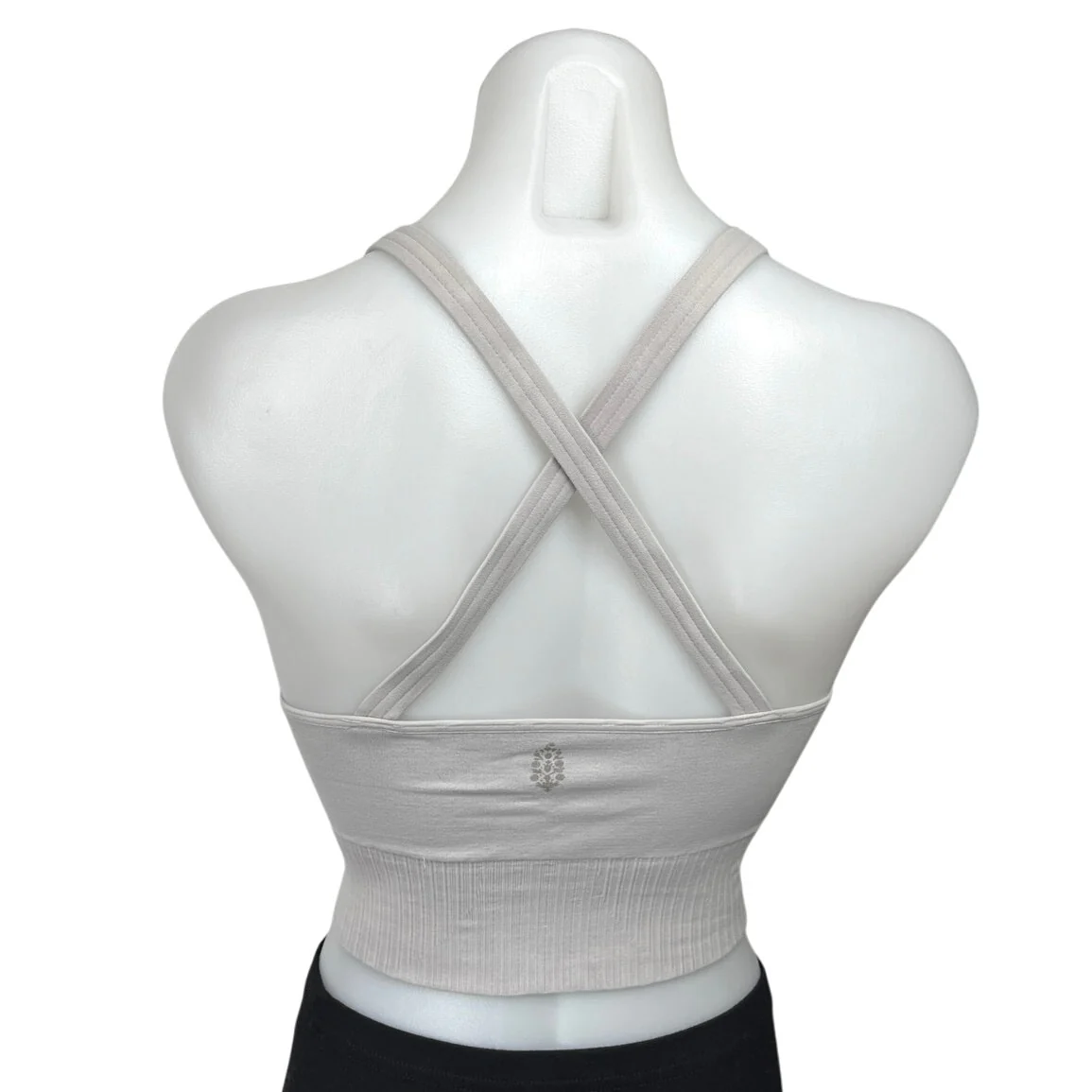 Free People Gray Sleeveless Crossback Yoga Athletic Sports Bra Crop Top Sz XS/S - Image 2