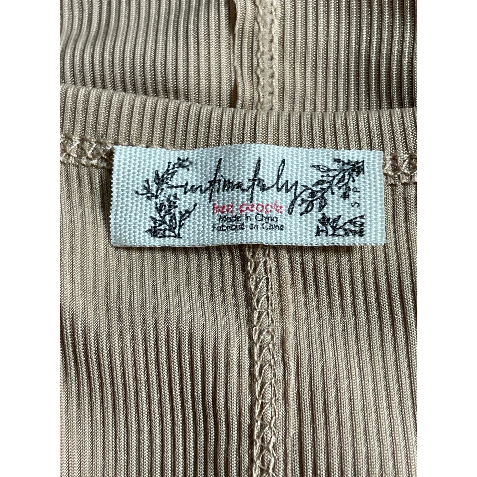 Free People Intimately That Girl Beige Sleeveless Cami Corset Bodysuit Top Sz S - Image 5