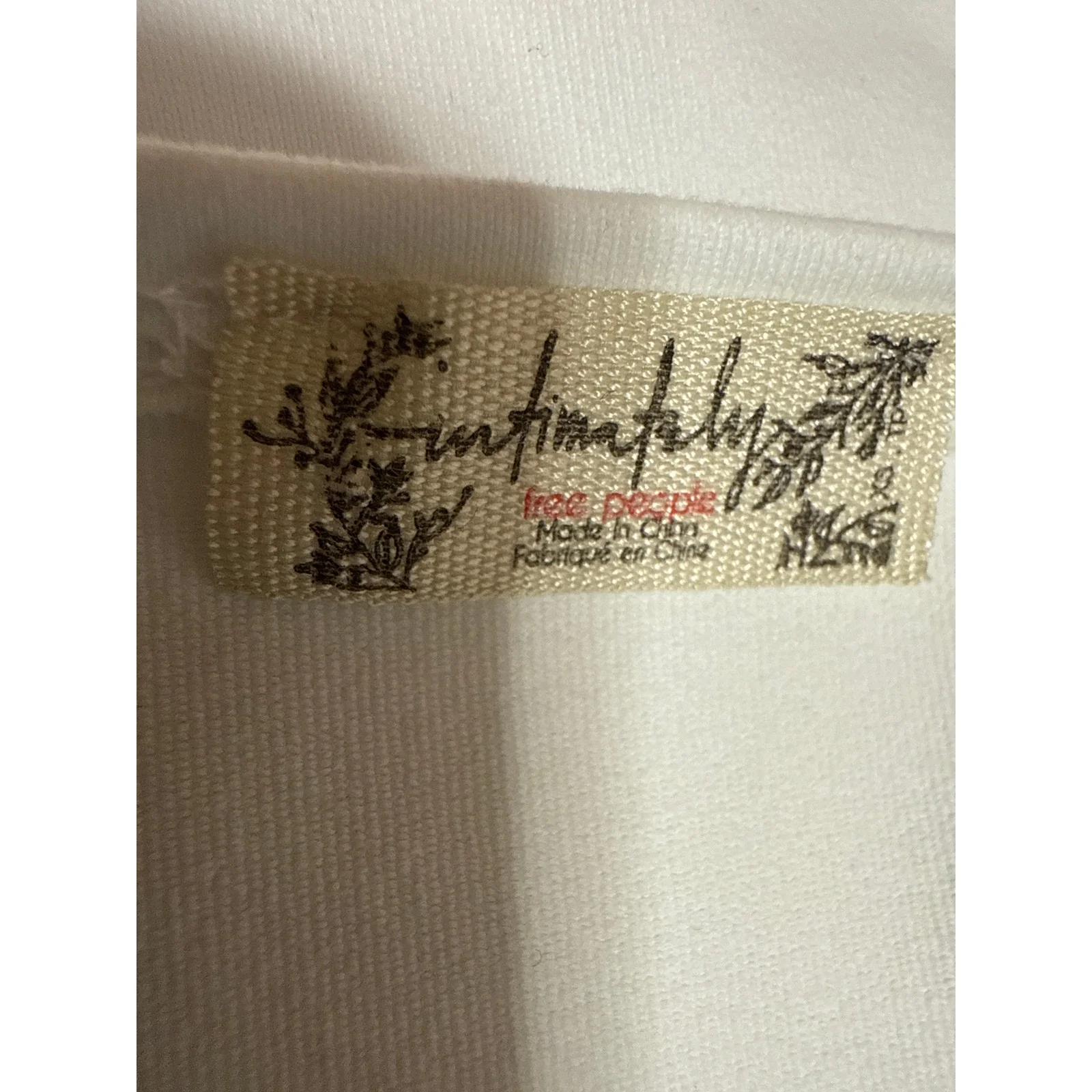 Free People Intimately White Short Sleeve Square Neck T Shirt Bodysuit Top Sz XS - Image 3