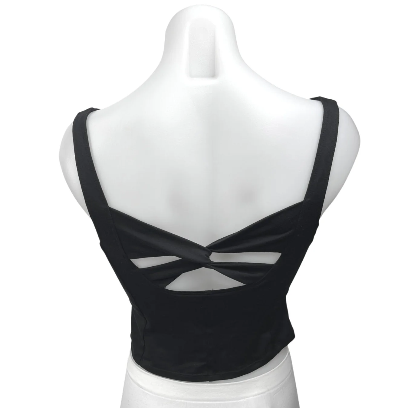 Free People Kindred Black Sleeveless Ruched Knot Cutouts Bustier Crop Tank Top S - Image 2