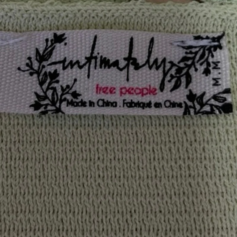 Free People Light Green Sleeveless Knit Scalloped V-Neck Crop Tank Top Size M - Image 3