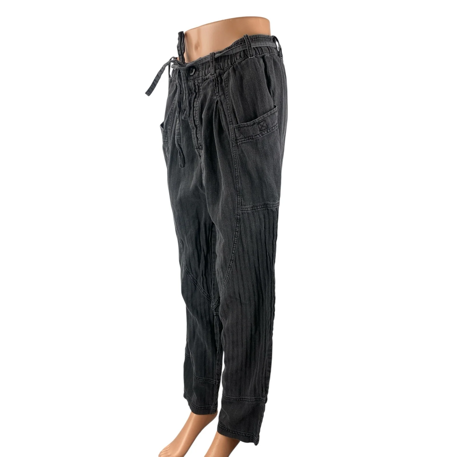 Free People Livin' In The City Belted High Rise Baggy Cargo Trousers Pants Sz S - Image 2
