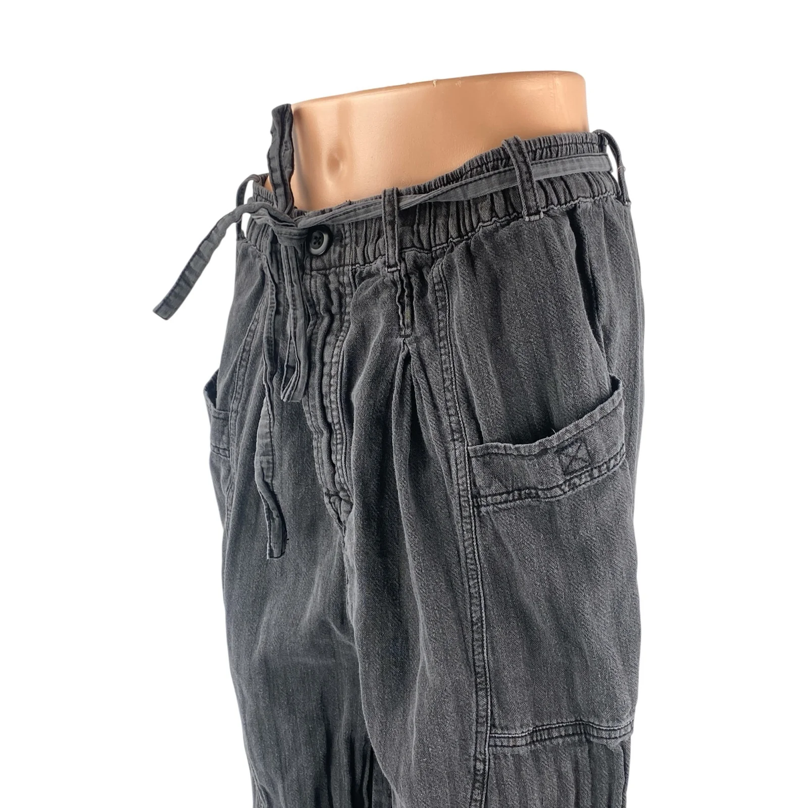 Free People Livin' In The City Belted High Rise Baggy Cargo Trousers Pants Sz S - Image 3