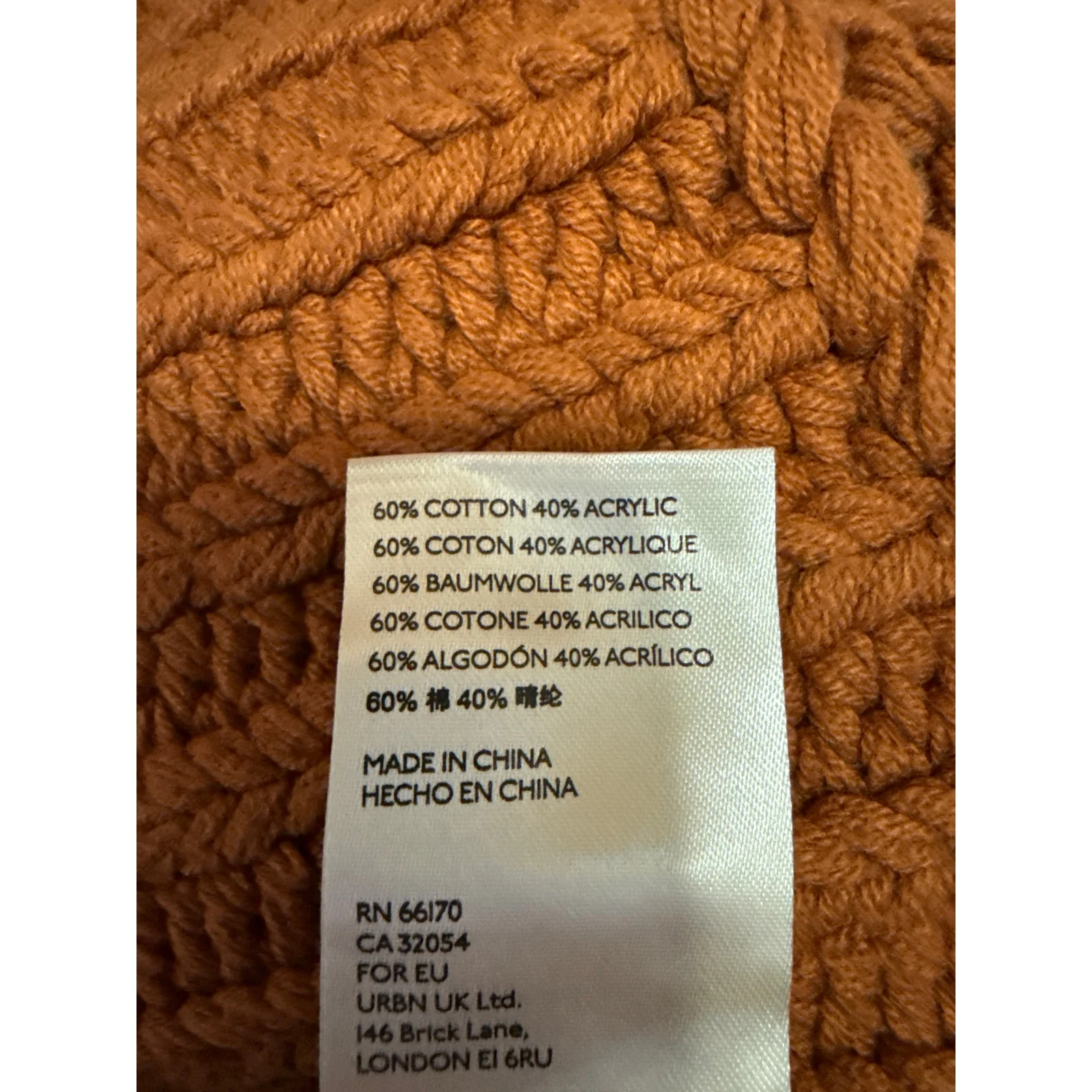 Free People My Only Sunshine Orange Open Knit Crochet Long Sleeve Sweater Top S - Image 5