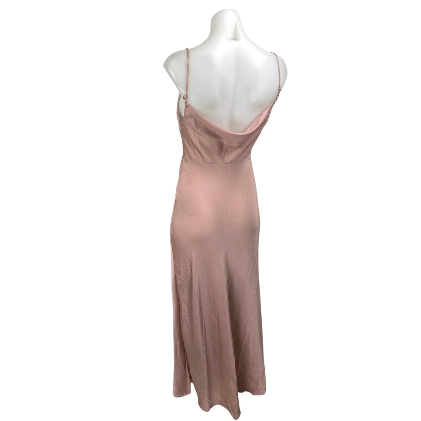 Free People Pink Silky Satin Sleeveless Cami Camisole Midi Tank Slip Dress Sz XS - Image 2