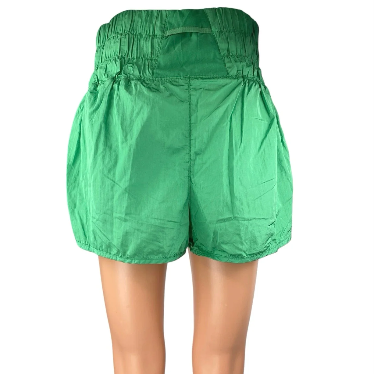 Free People The Way Home Green High Rise Smocked Activewear Windbreaker Shorts L - Image 3