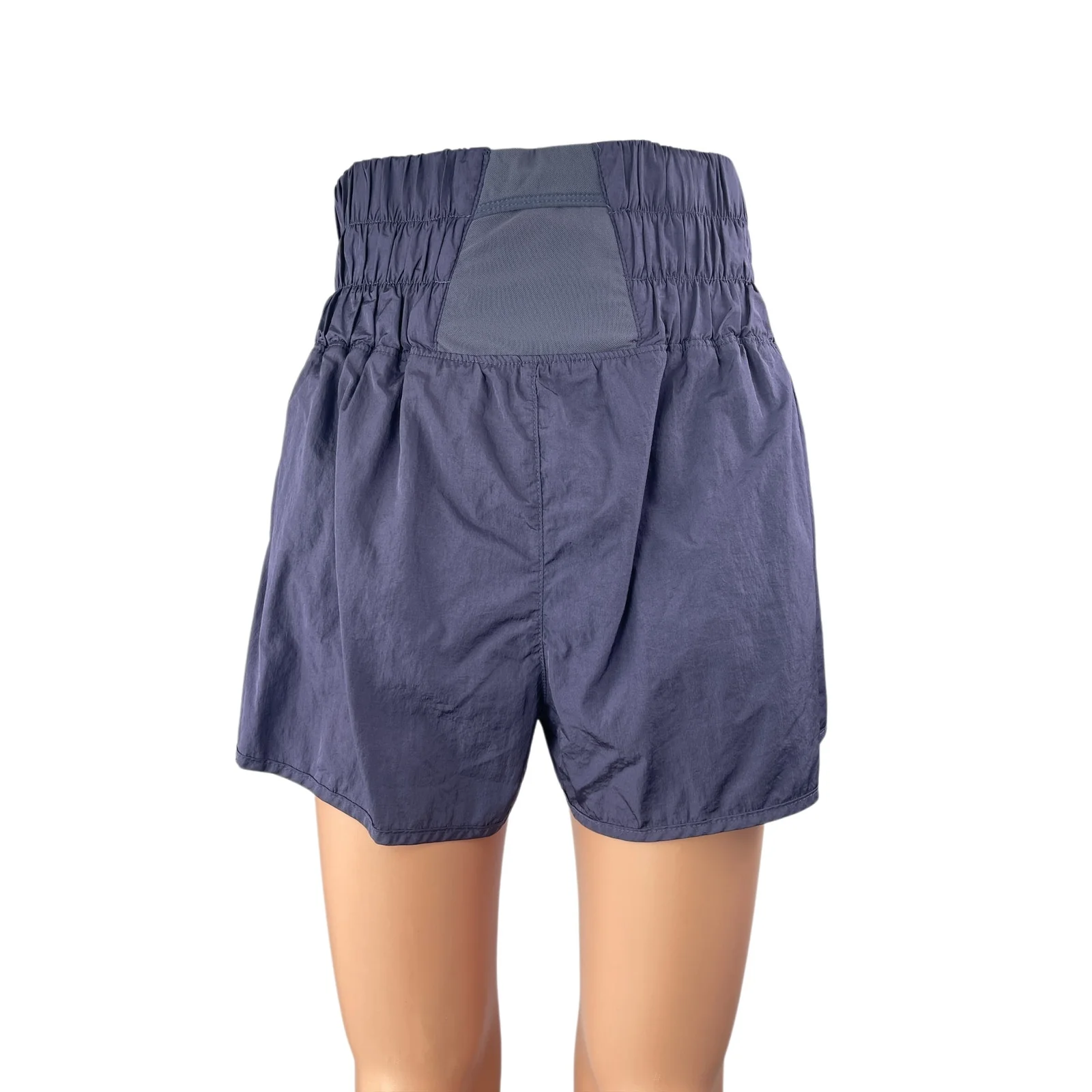 Free People Way Home Purple High Rise Smocked Wide Activewear Sports Shorts Sz L - Image 2