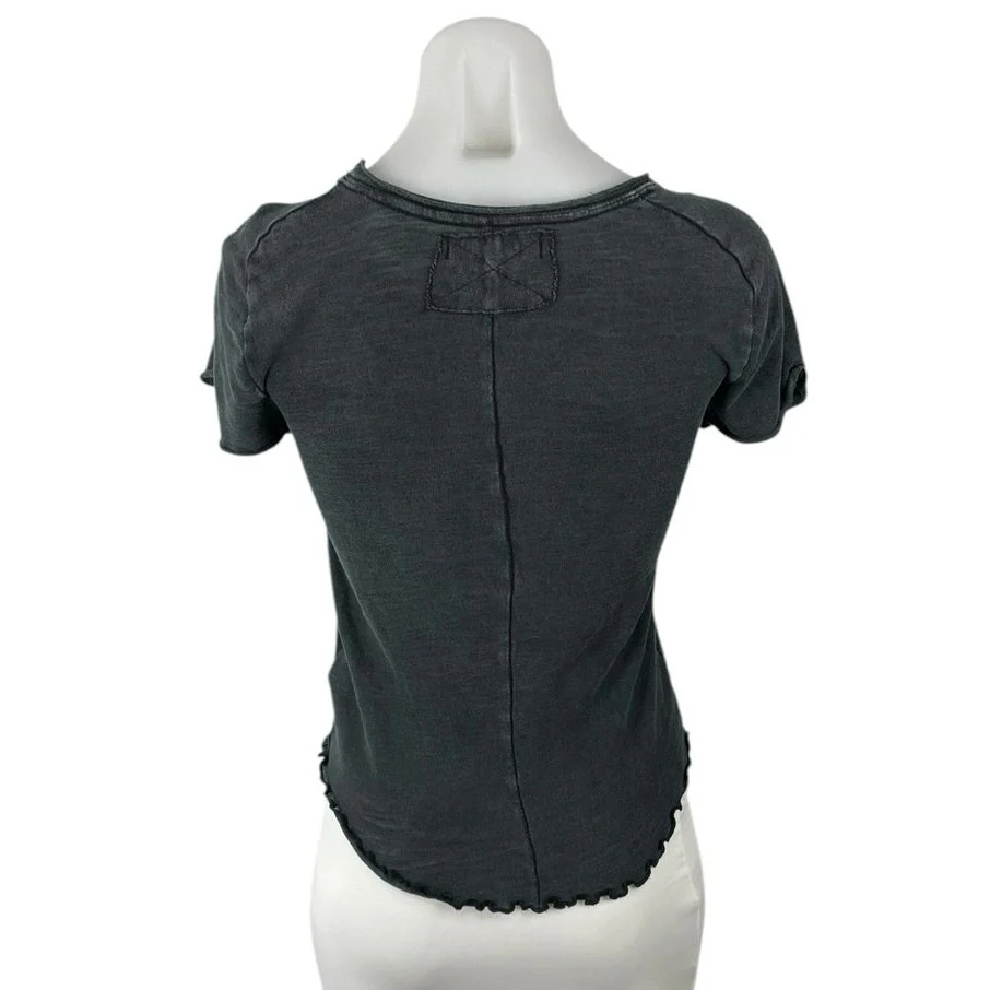 Free People We The Free Be My Baby Short Sleeve Lettuce Hem Tee T-Shirt Top XS - Image 3