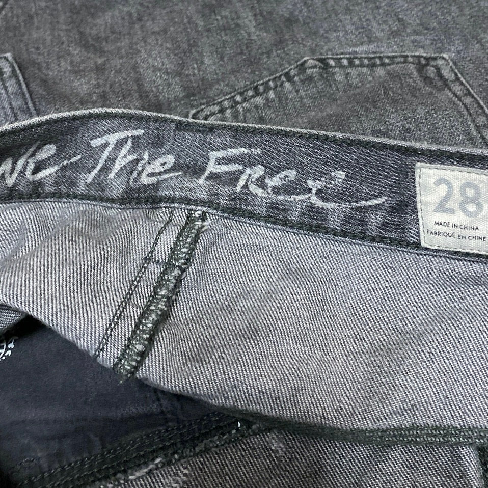 Free People We The Free Sidecar Black Raw Hem Mini Denim Jean Skirt Size 28 - Image 4