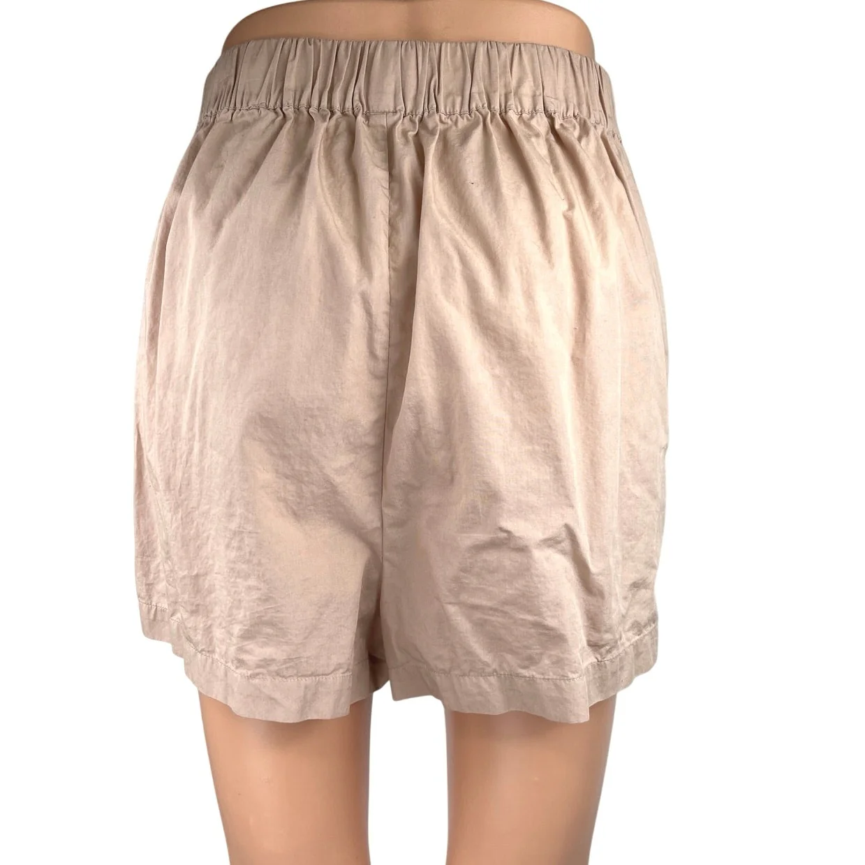Free People Women's Beige Nude High Waisted Pull On Casual Mini Shorts Size M - Image 3