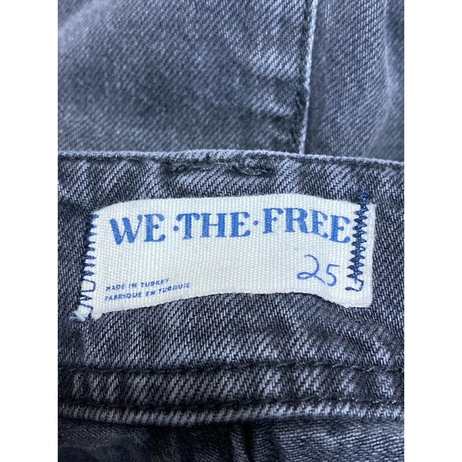 Free People Women's Black High Waist Baggy Flare Wide Leg Denim Jeans Pants 25 - Image 5