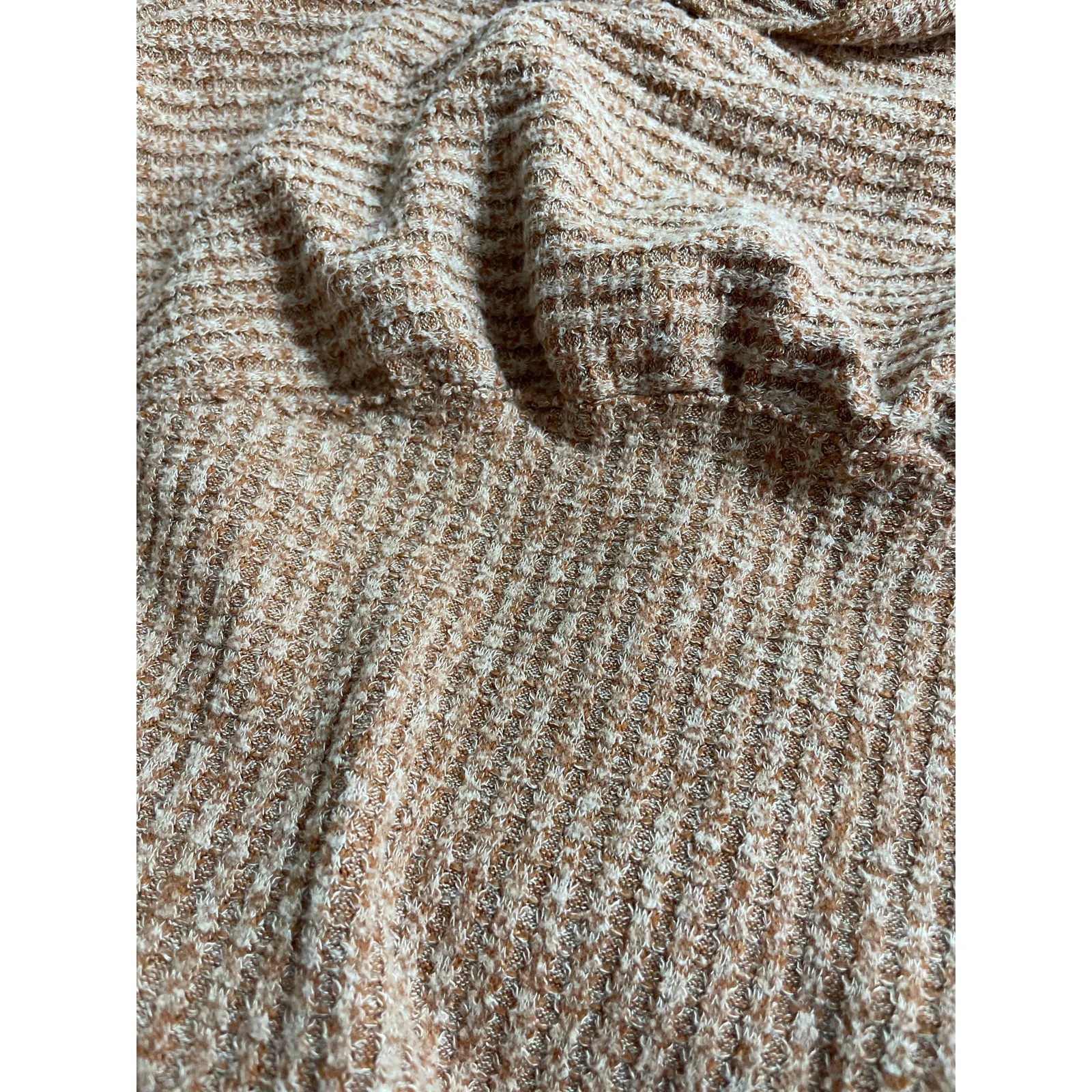 Free People Womens Brown Ribbed Boat Neck Long Sleeve Sweatshirt Sweater Top M - Image 4