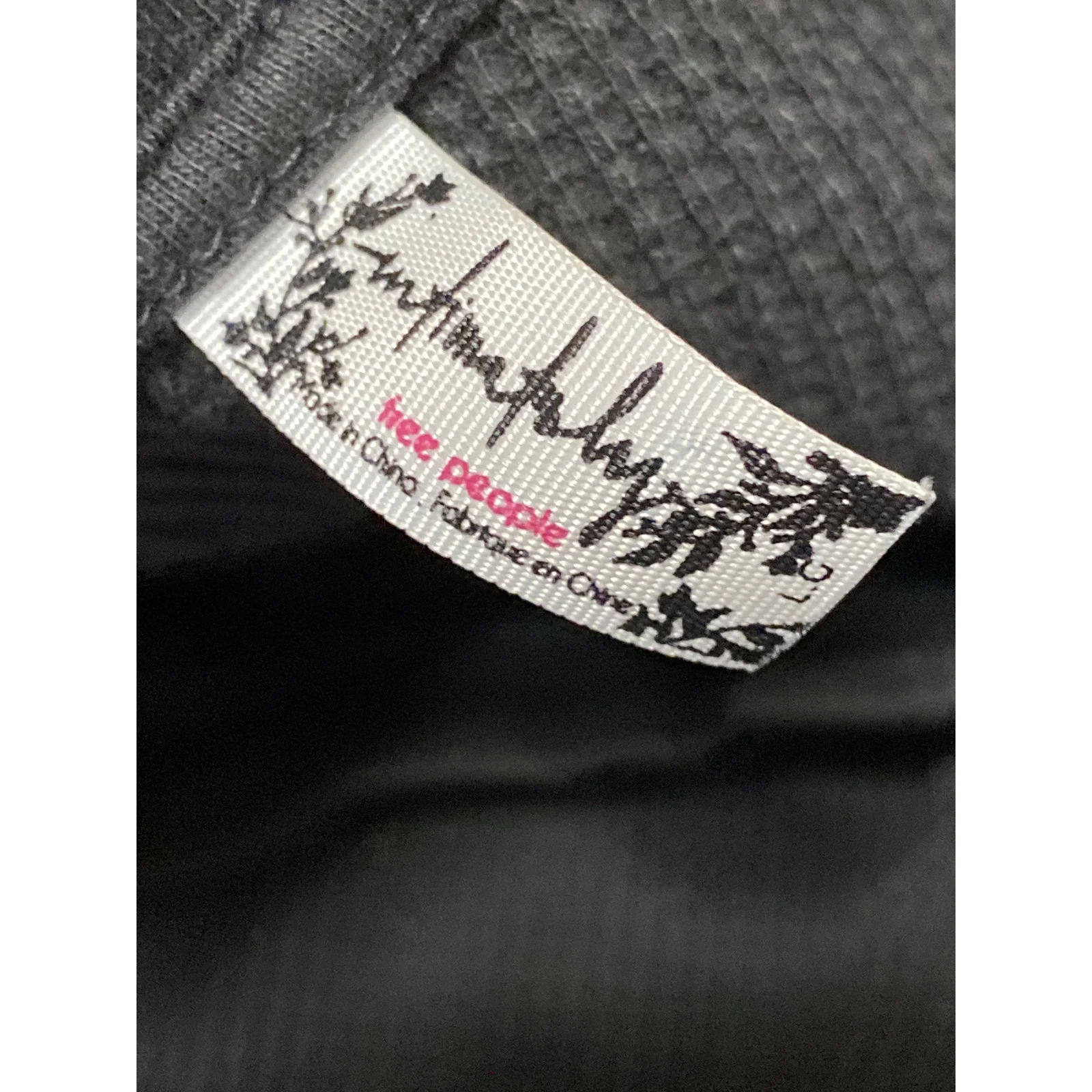 Free People Women's Gray Black Long Sleeve Rib Knit Pullover Sweater Top Size L - Image 4