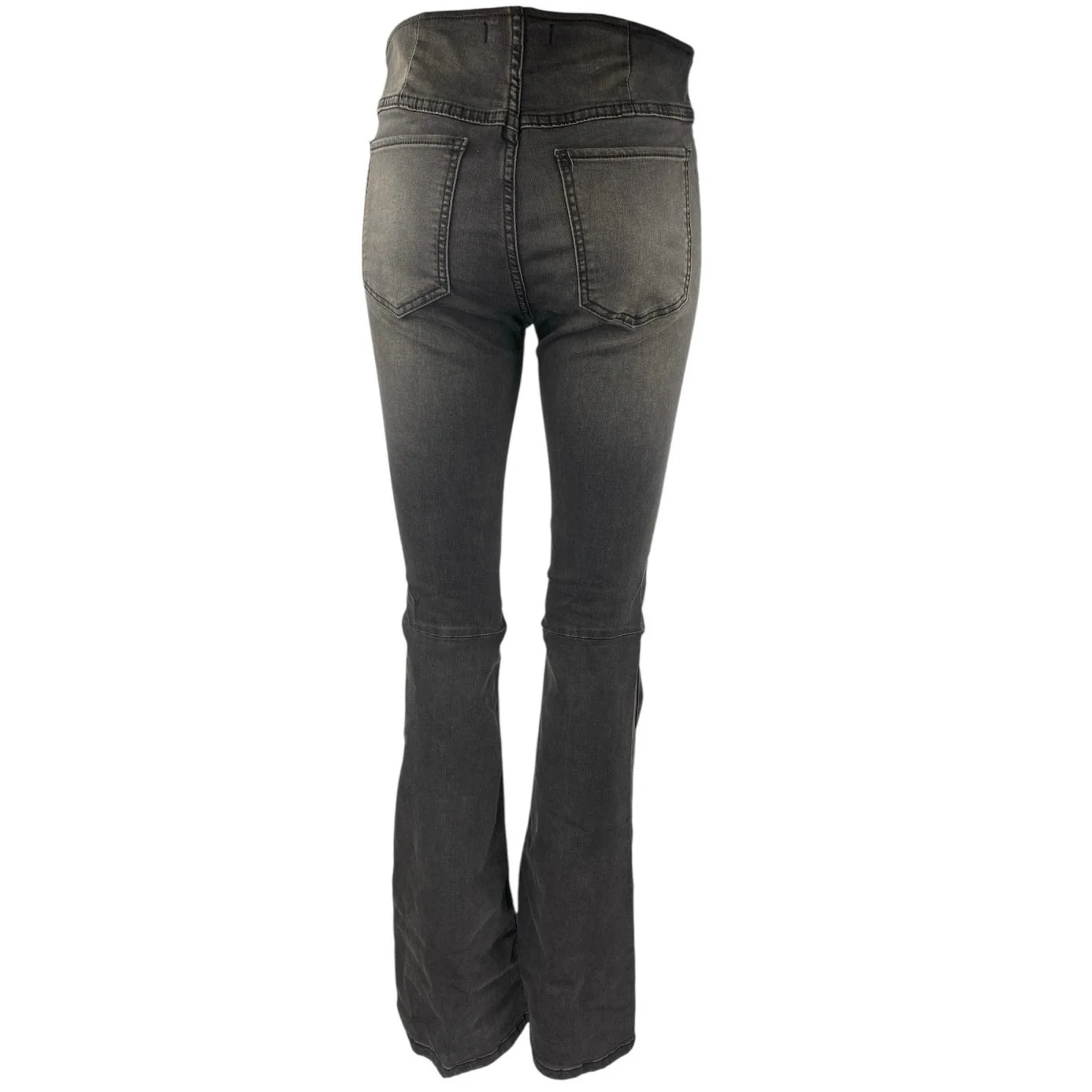 Free People Women's Gray Mid Rise Pull On Bootcut Flared Denim Jeans Pants Sz 27 - Image 3