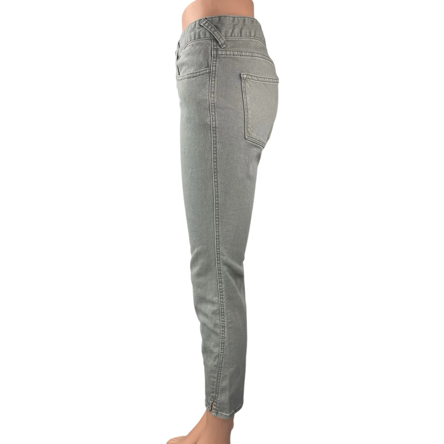 Free People Women's Gray Mid Rise Slim Straight Cropped Denim Jeans Size 29 - Image 2