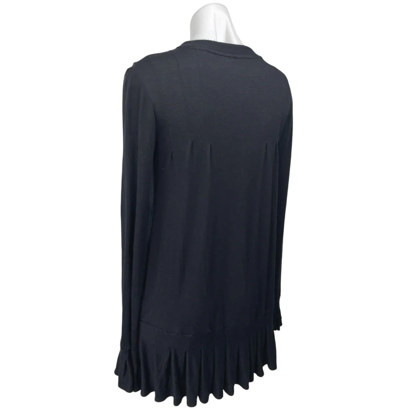 Free People Your Girl Black Long Sleeve Ruffle Henley Tunic Blouse Top Size XS - Image 2