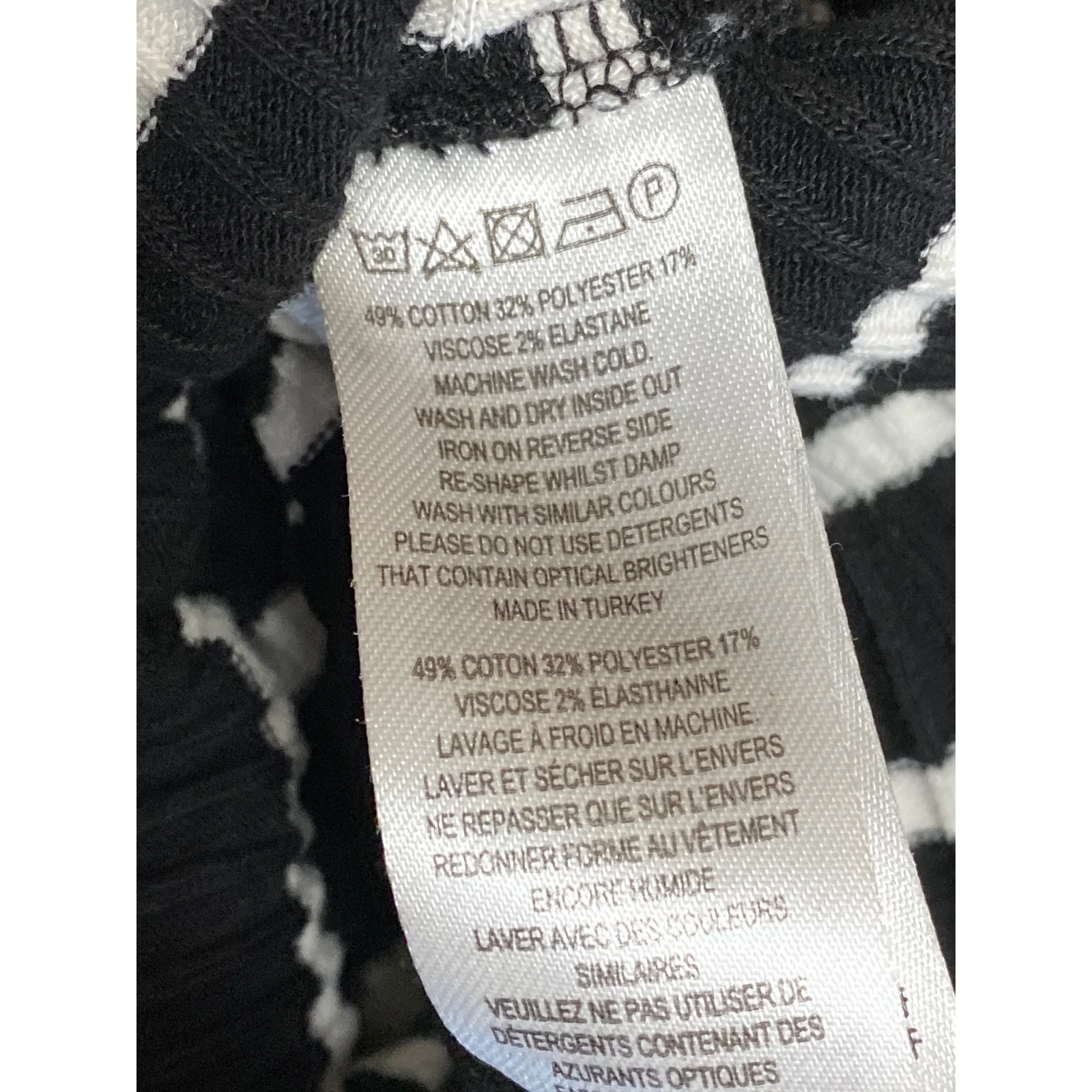 French Connection Black Striped Sleeveless Mock Neck Midi Sweater Tank Dress XS - Image 4