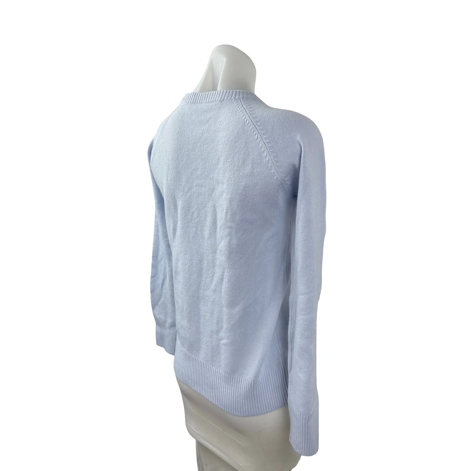 French Connection Women's Blue Crew Neck Knit Long Sleeve Sweater Top Size M - Image 2