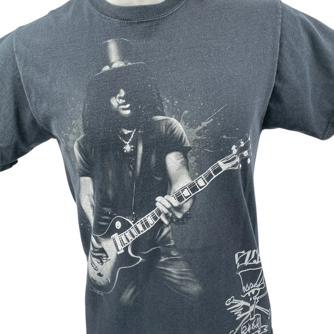 Fruit of the Loom Black Guns 'N Roses Slash Musician Band Tee T-shirt Top Size M - Image 3