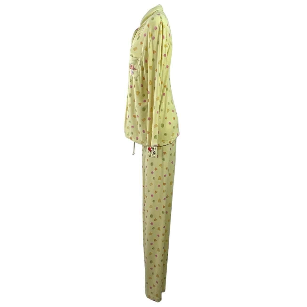 Fruit Riot Women's Yellow Long Sleeve Button Up Sleepwear Pajamas Set Size 2 - Image 2