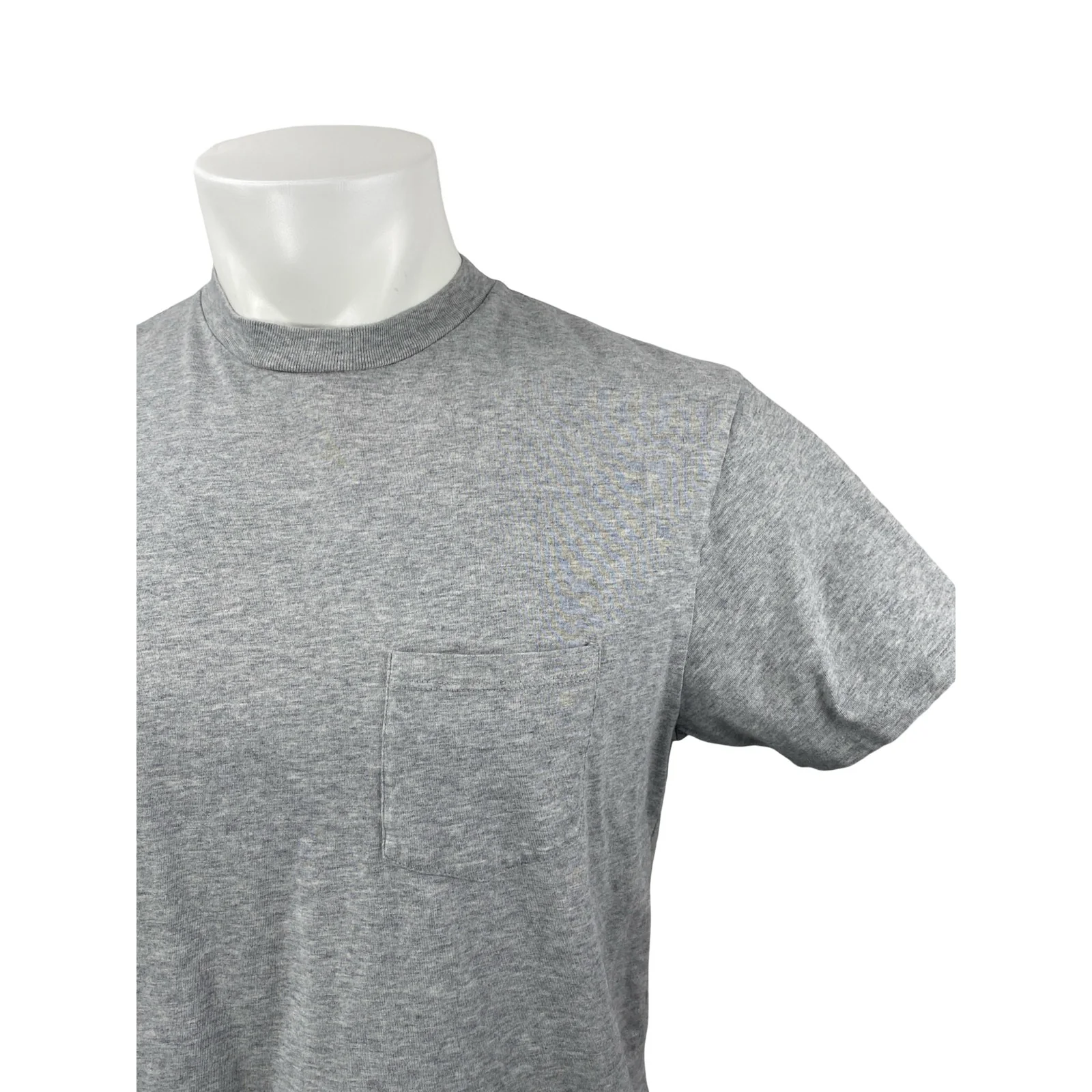 Fursac Men's Gray Heather Chest Pocket Crew Neck Short Sleeve T Shirt Tee Top L - Image 3