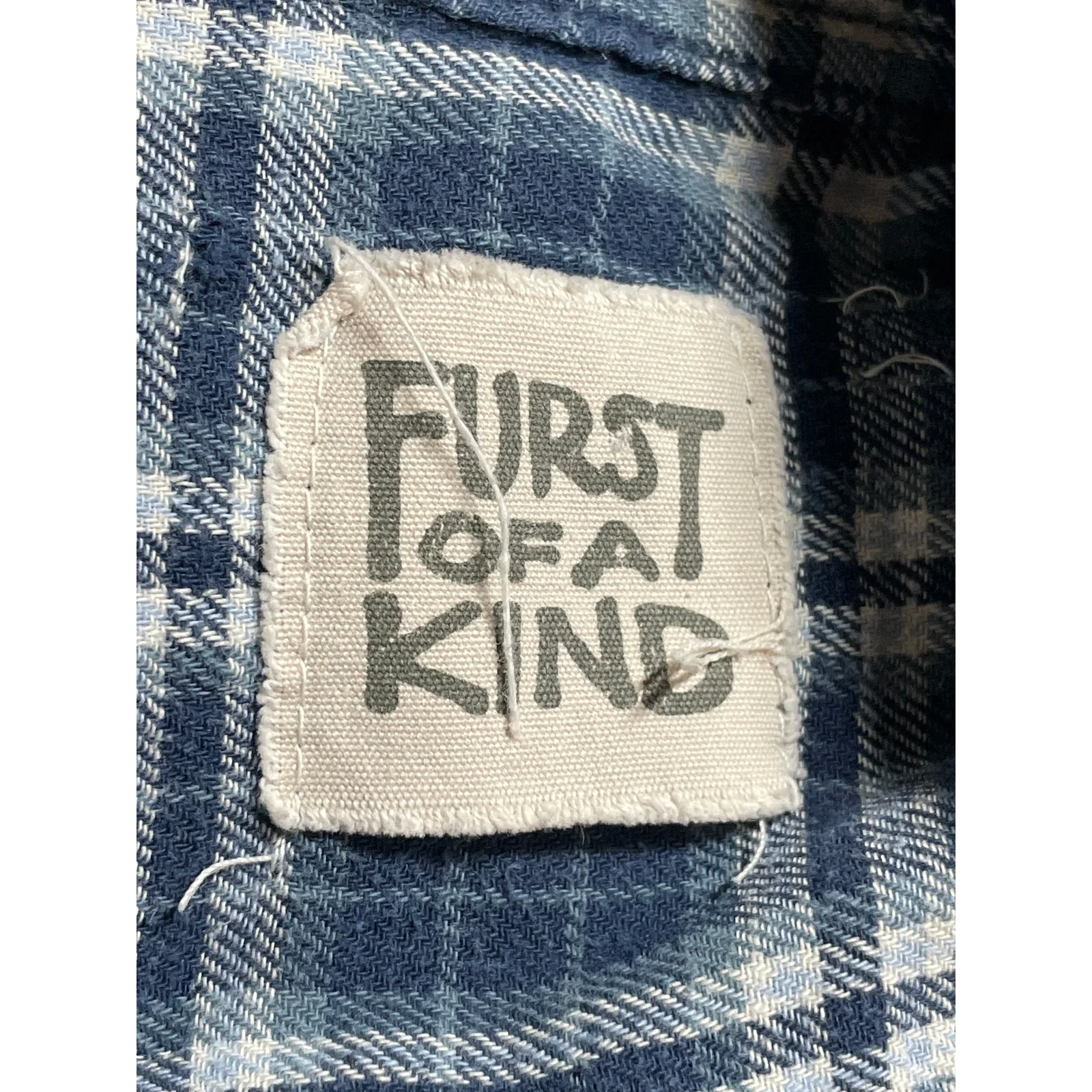 Furst of a Kind Plaid Check Embroidered Rhinestone Skull Button Down Shirt Top M - Image 7