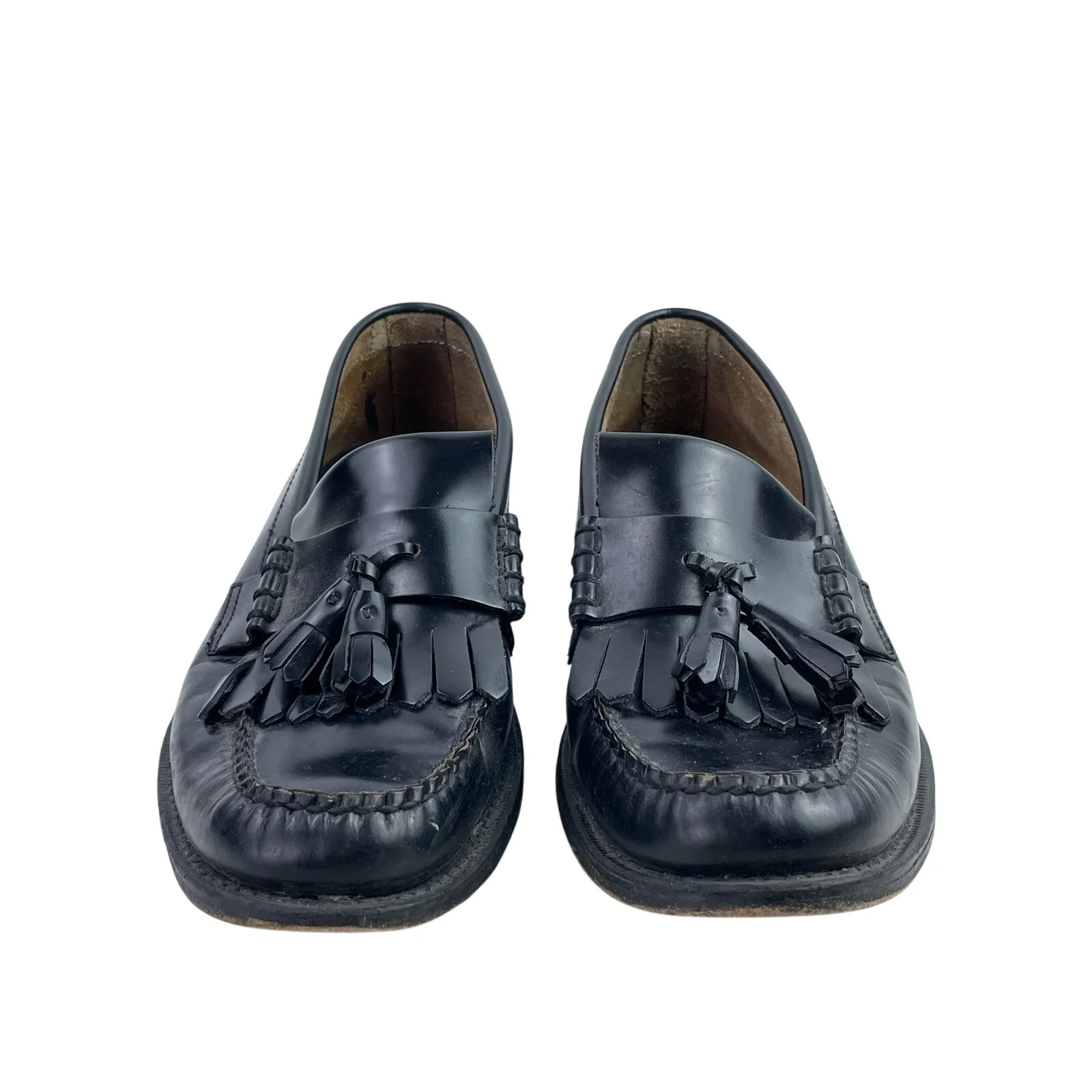 G.H. Bass Weejuns Layton Kiltie Mens Black Leather Tassels Flat Loafer Shoes 9.5 - Image 2