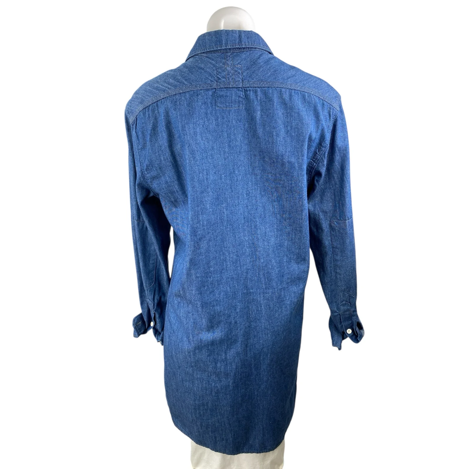 G-Star Raw Womens Blue Long Sleeve Chambray Pocket Button Down Mini Dress Size M - Image 2