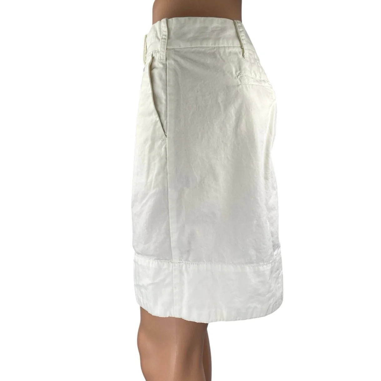 G1 Goods Paper Twill Women's White High Waist Straight Pencil Denim Jean Skirt 2 - Image 2