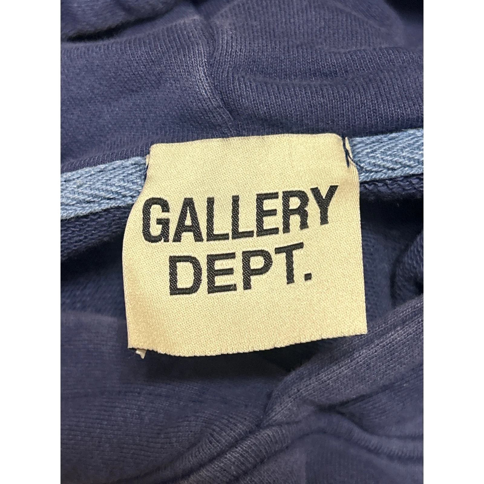 Gallery Dept Men's Blue Paint Graphic Logo Hoodie Hooded Sweatshirt Top Size L698 - Image 5