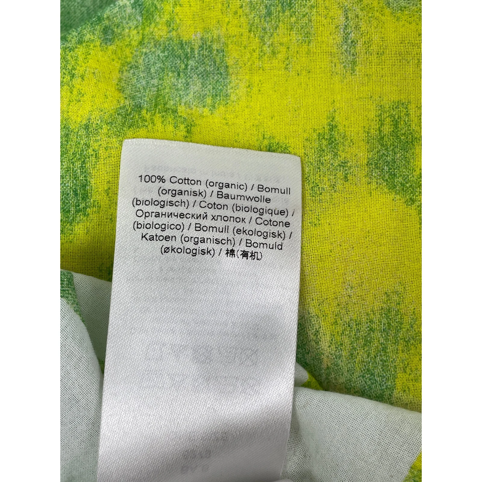 Ganni Green Yellow Voile Tie Dye Winter Snow Shawl Wrap Neck Scarf One Size - Image 6