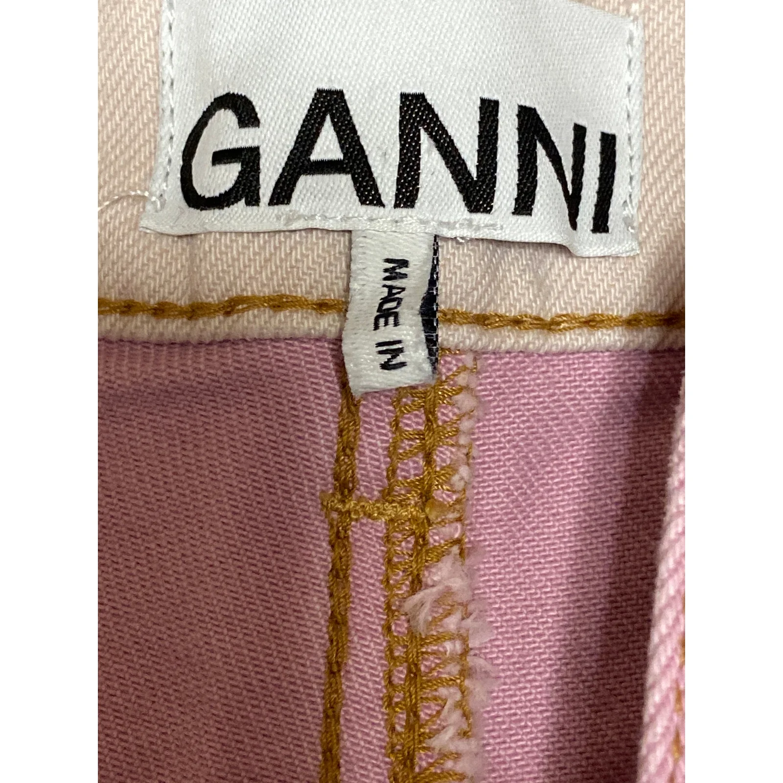 Ganni Overdyed Cutline Light Lilac Purple High Rise Denim Jean Shorts Size 30 - Image 4