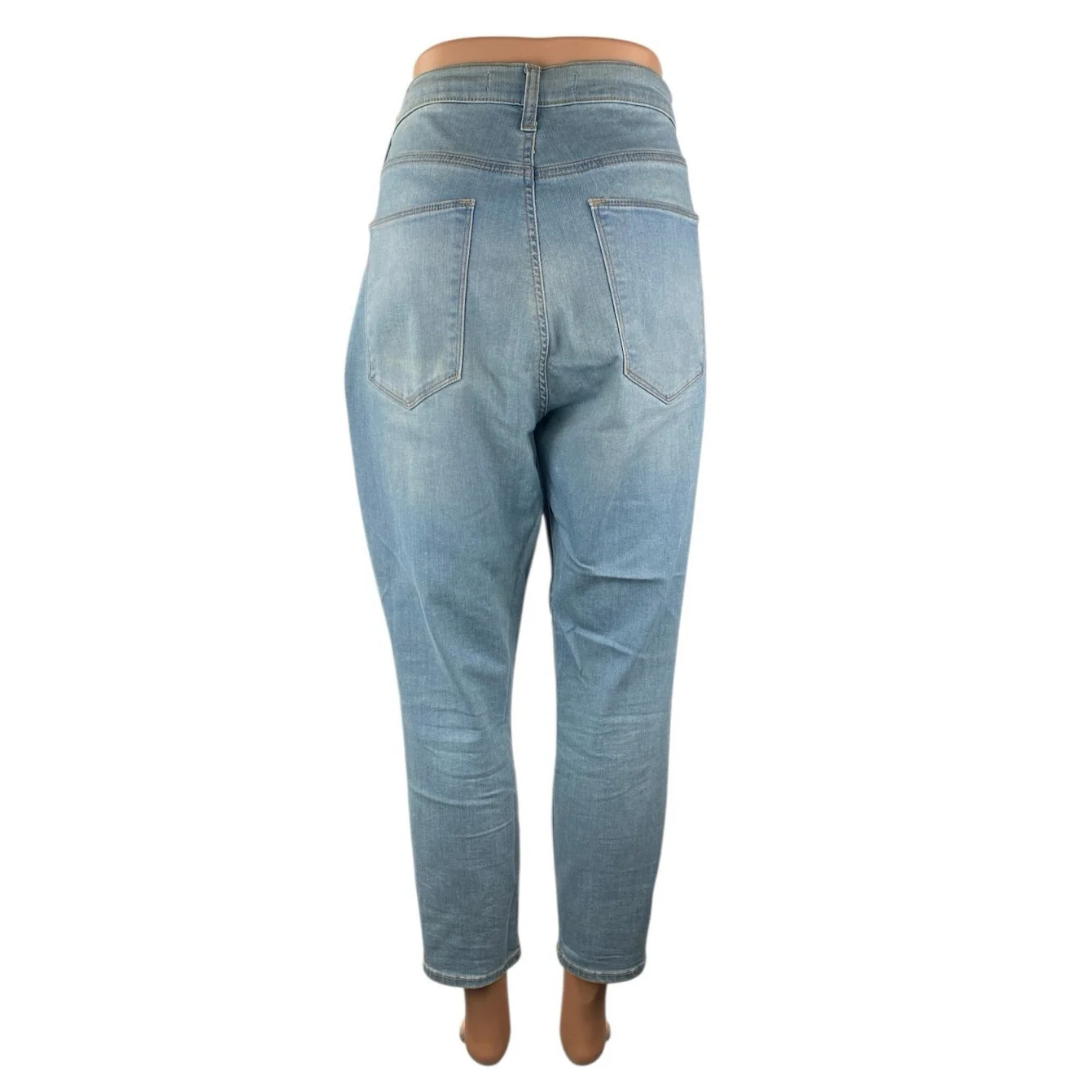 Gap 1969 True Skinny Super High Rise Crop Blue Light Wash Denim Jeans Size 32 - Image 3