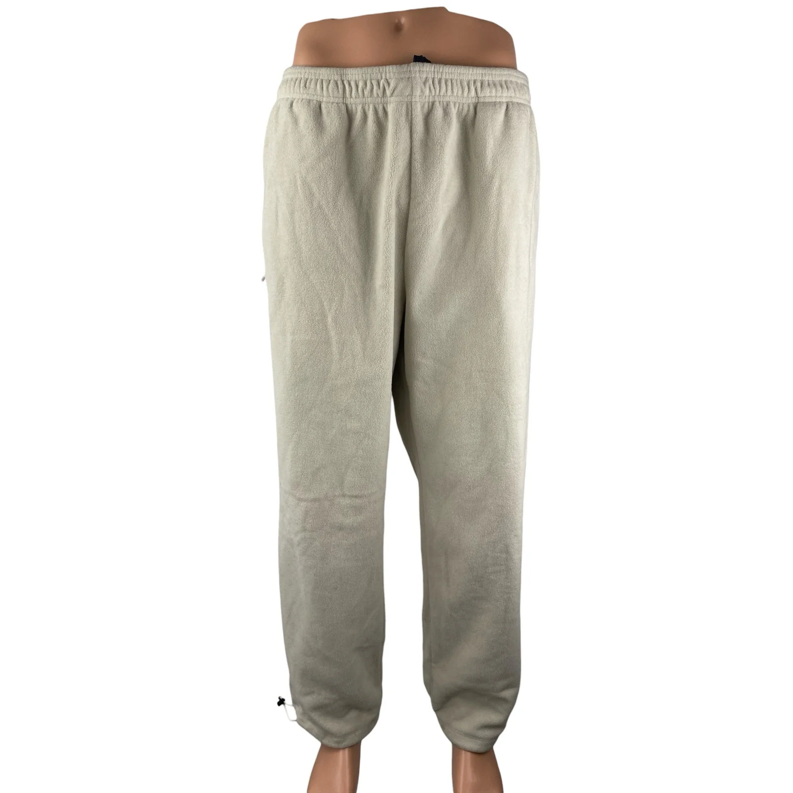 GAP Beige Fleece High Rise Athletic Track Joggers Trousers Sweat Pants Size XL