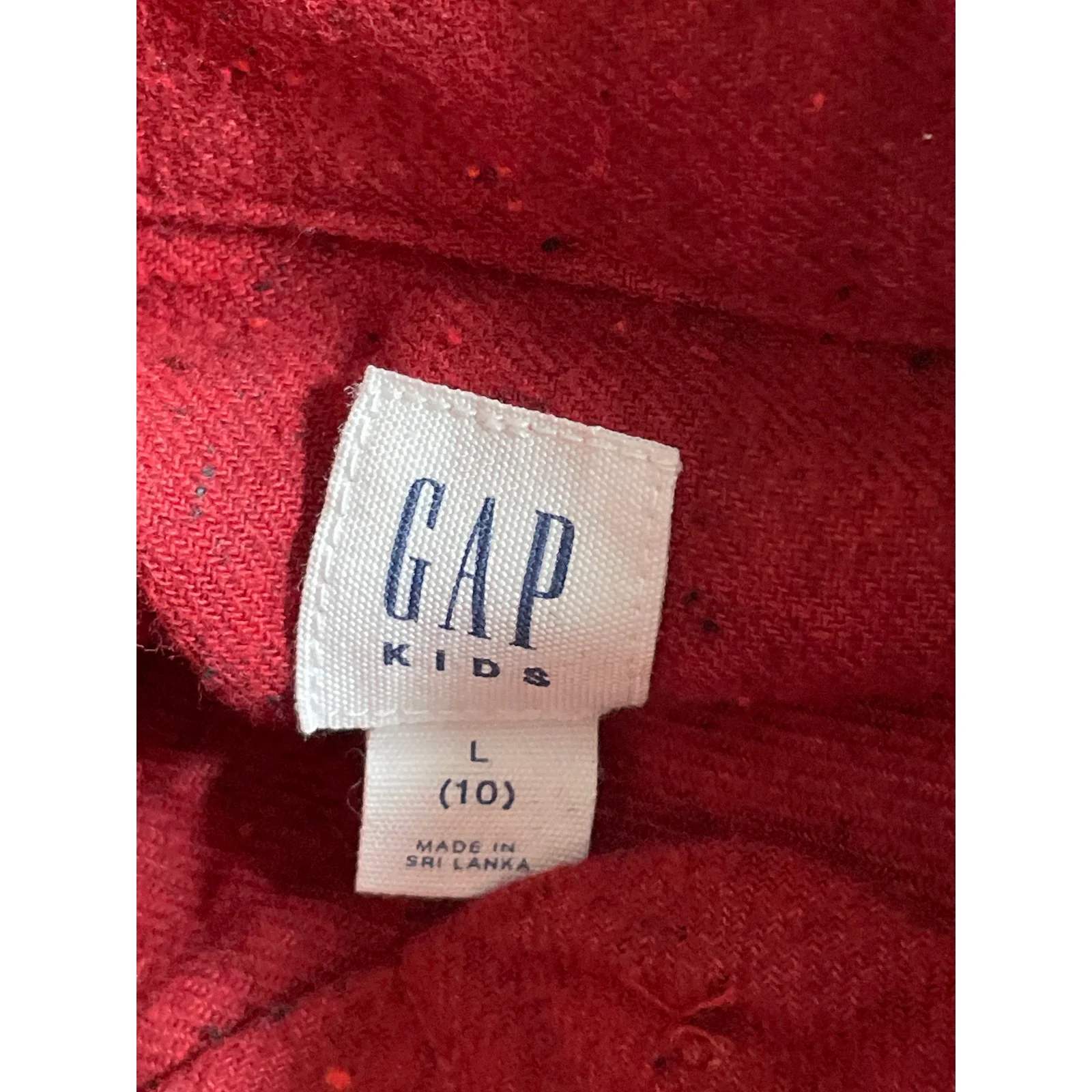 Gap Boys Kids Red Long Sleeve Cotton Casual Button Down Shirt Top Size L 10yo - Image 3