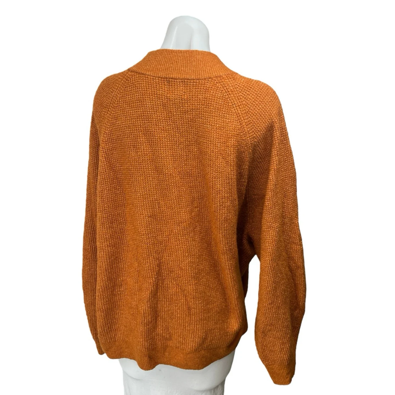 Gap Brown Ribbed Knit Mock Neck Oversized Long Sleeve Pullover Sweater Top Sz XL - Image 2