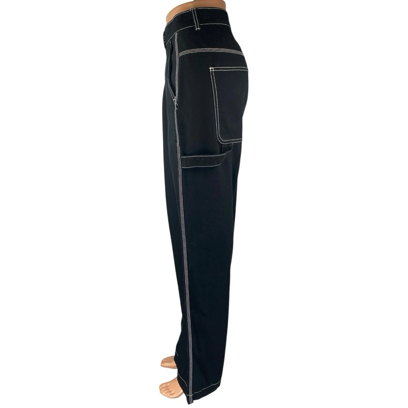 Gap Carpenter Women's Black High Waisted Wide Leg Baggy Trousers Pants Size 16 - Image 2