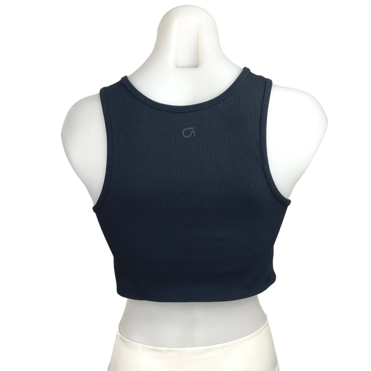 Gap Fit Blue Built In Sports Bra Round Neck Tie Hem Workout Crop Top Size S - Image 3