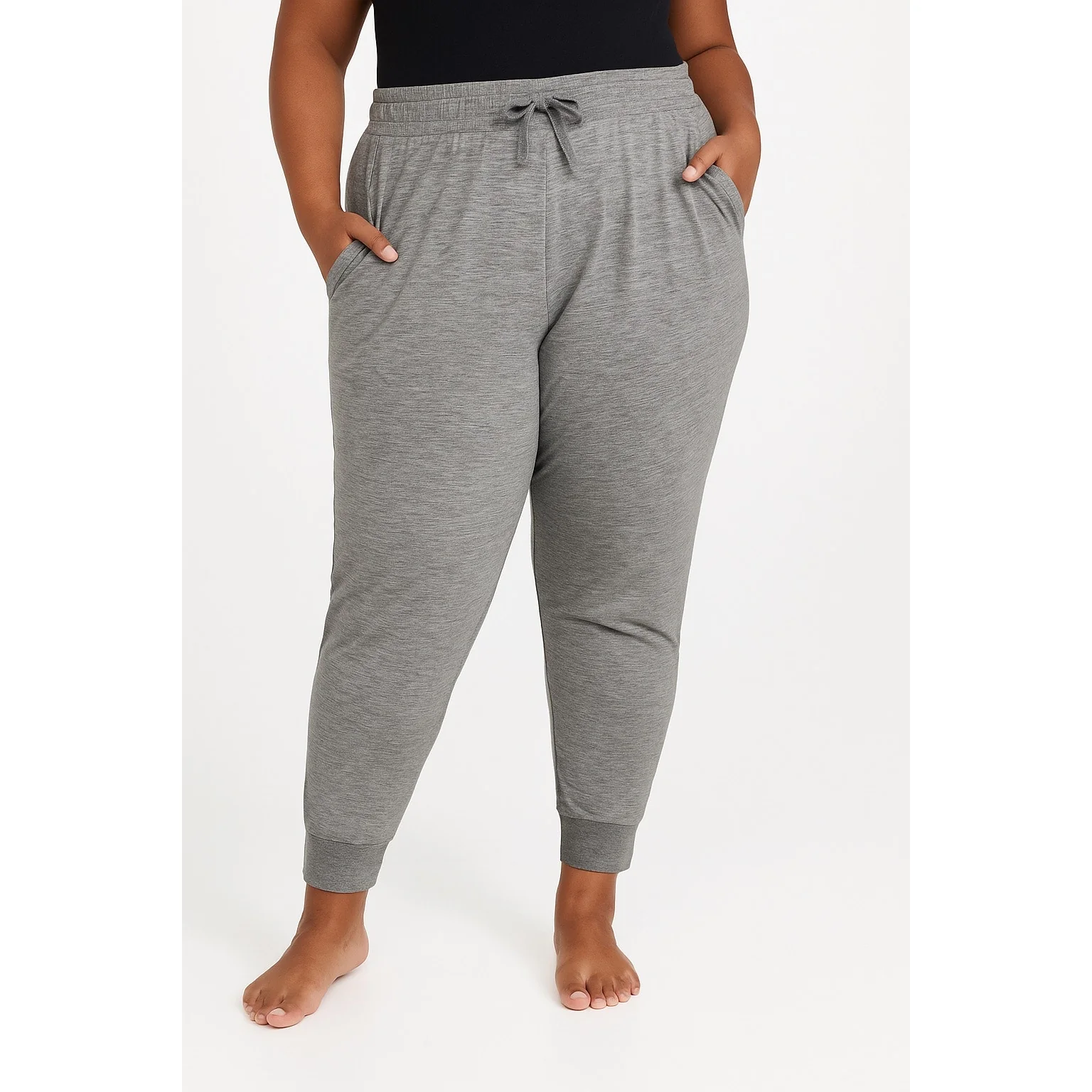 Gap Fit Brushed Tech Jersey Gray Tapered High Waist Trousers Joggers Pants Sz XL - Image 2