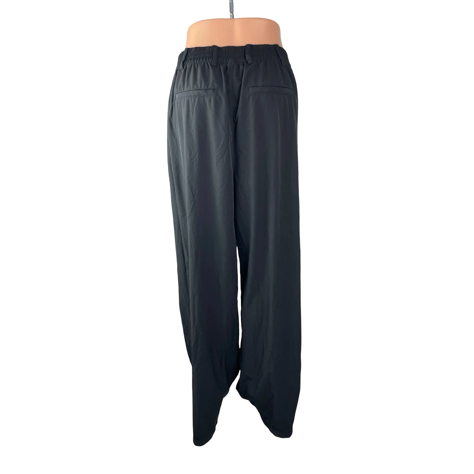 Gap Fit Women's Black Pleated High Rise Palazzo Wide Leg Trousers Dress Pants MT - Image 4