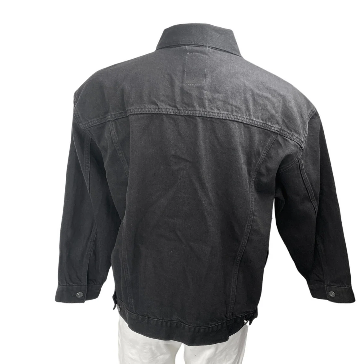 Gap Men's Black Button Down Long Sleeve Oversized Pocket Denim Jeans Jacket Sz L - Image 2