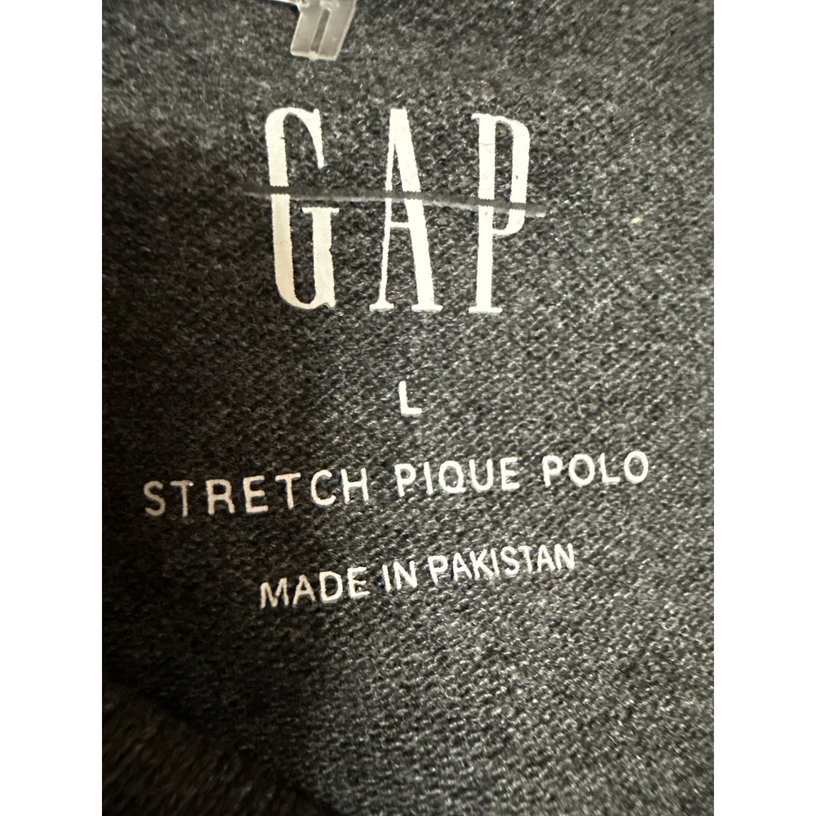 GAP Men's Black Short Sleeve Collared Button Casual Golf Polo Shirt Top Size L - Image 3