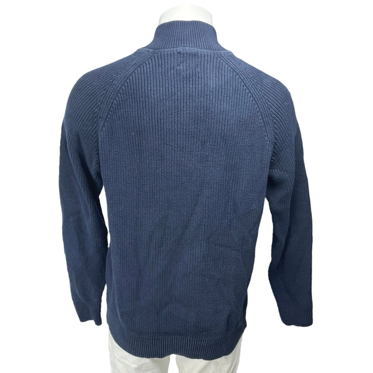 GAP Men's Blue Waffle Knit Long Sleeve 1/4 Zip High Neck Sweater Top Size L - Image 2