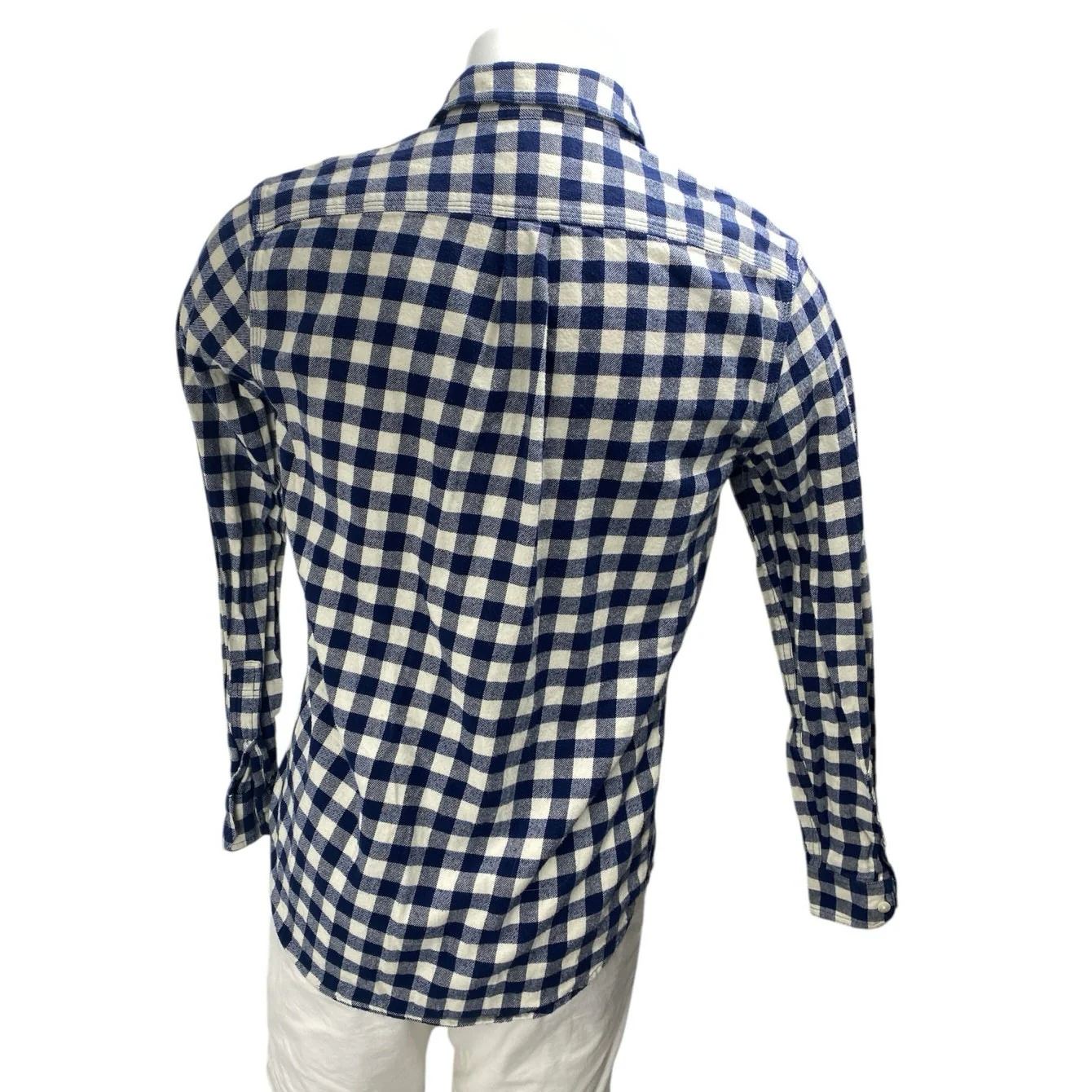 Gap Men's Blue White Gingham Check Long Sleeve Button Down Shirt Top Size S - Image 2