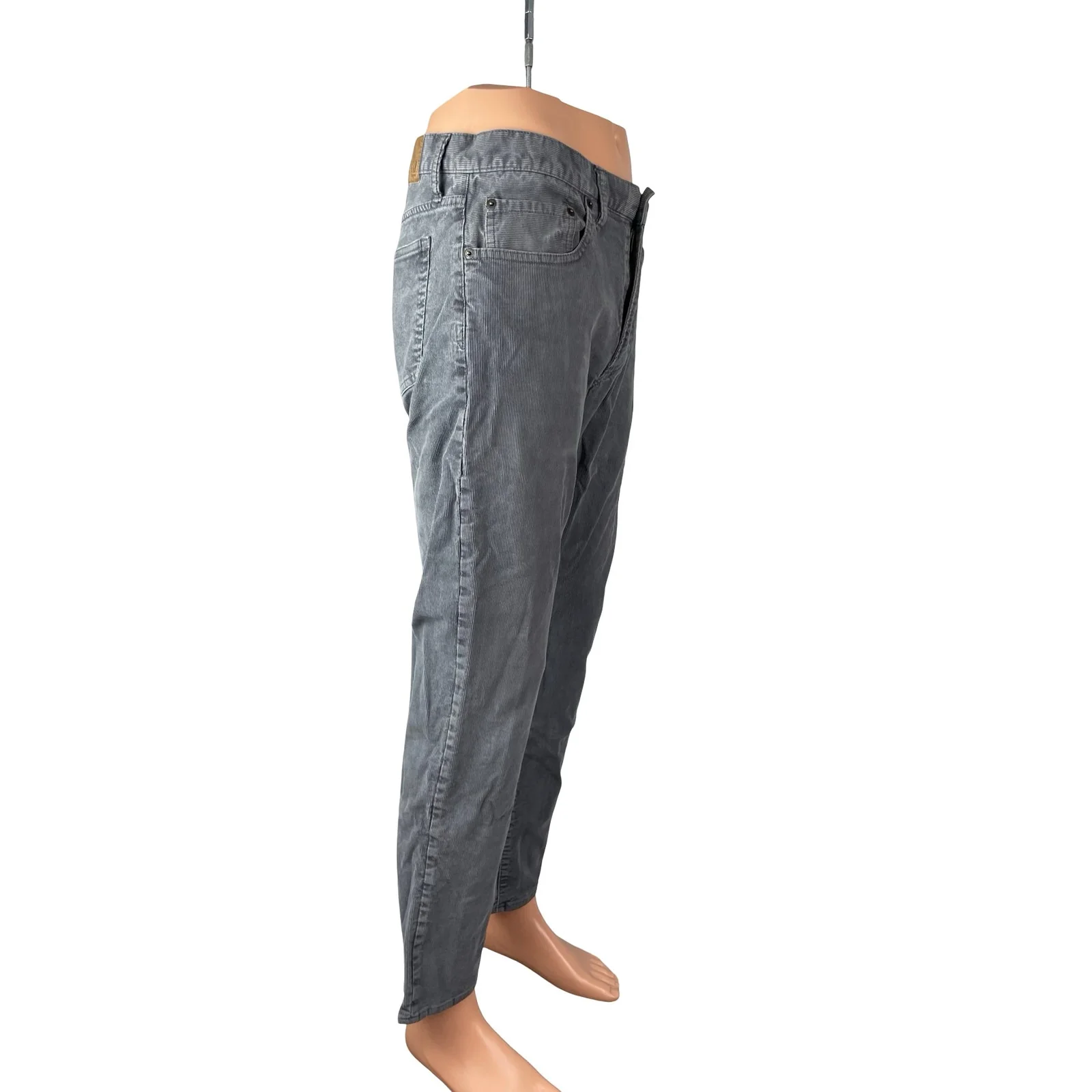Gap Men's Gray Corduroy Slim Fit Mid Rise Trousers Pants Denim Jeans Size 32x30 - Image 2