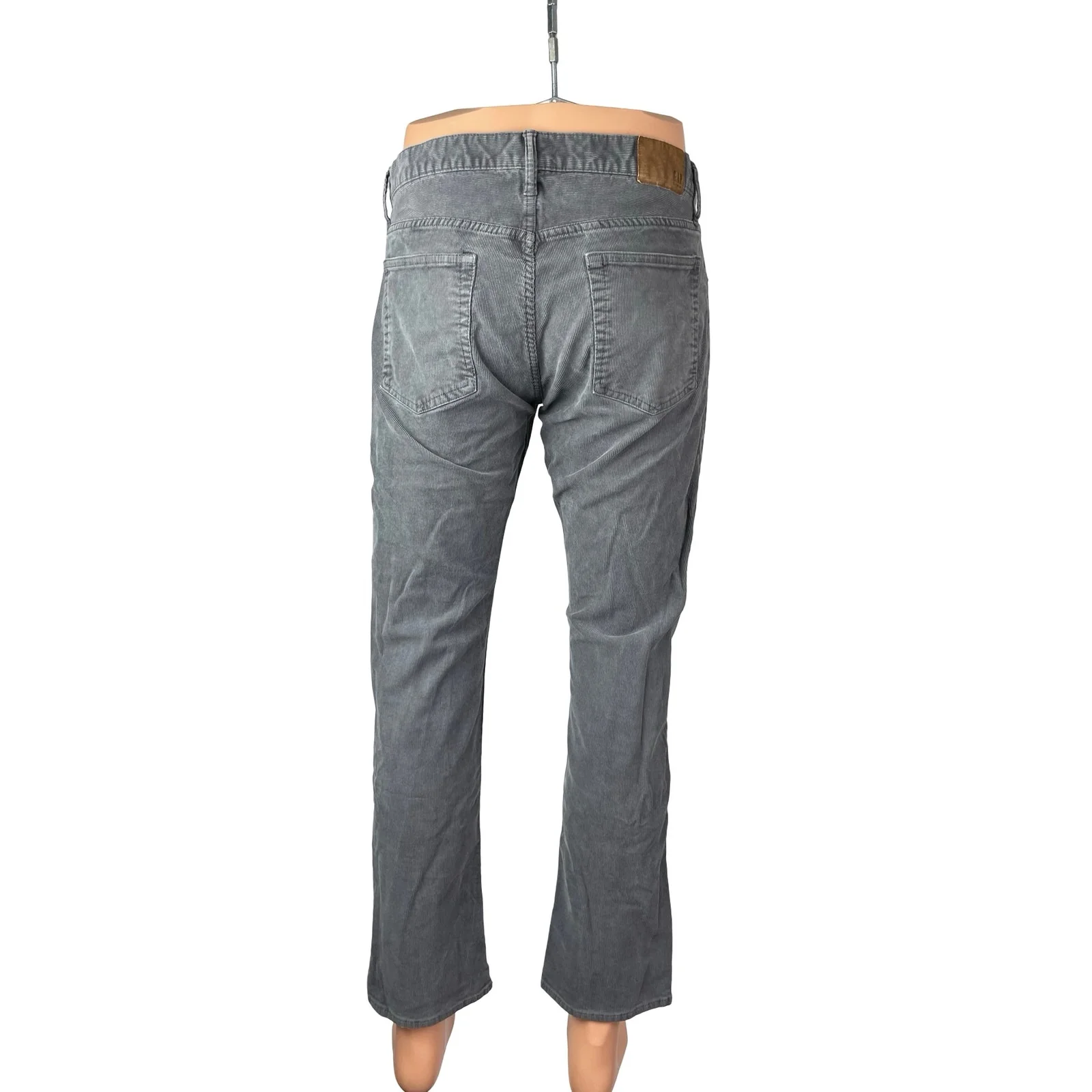 Gap Men's Gray Corduroy Slim Fit Mid Rise Trousers Pants Denim Jeans Size 32x30 - Image 4