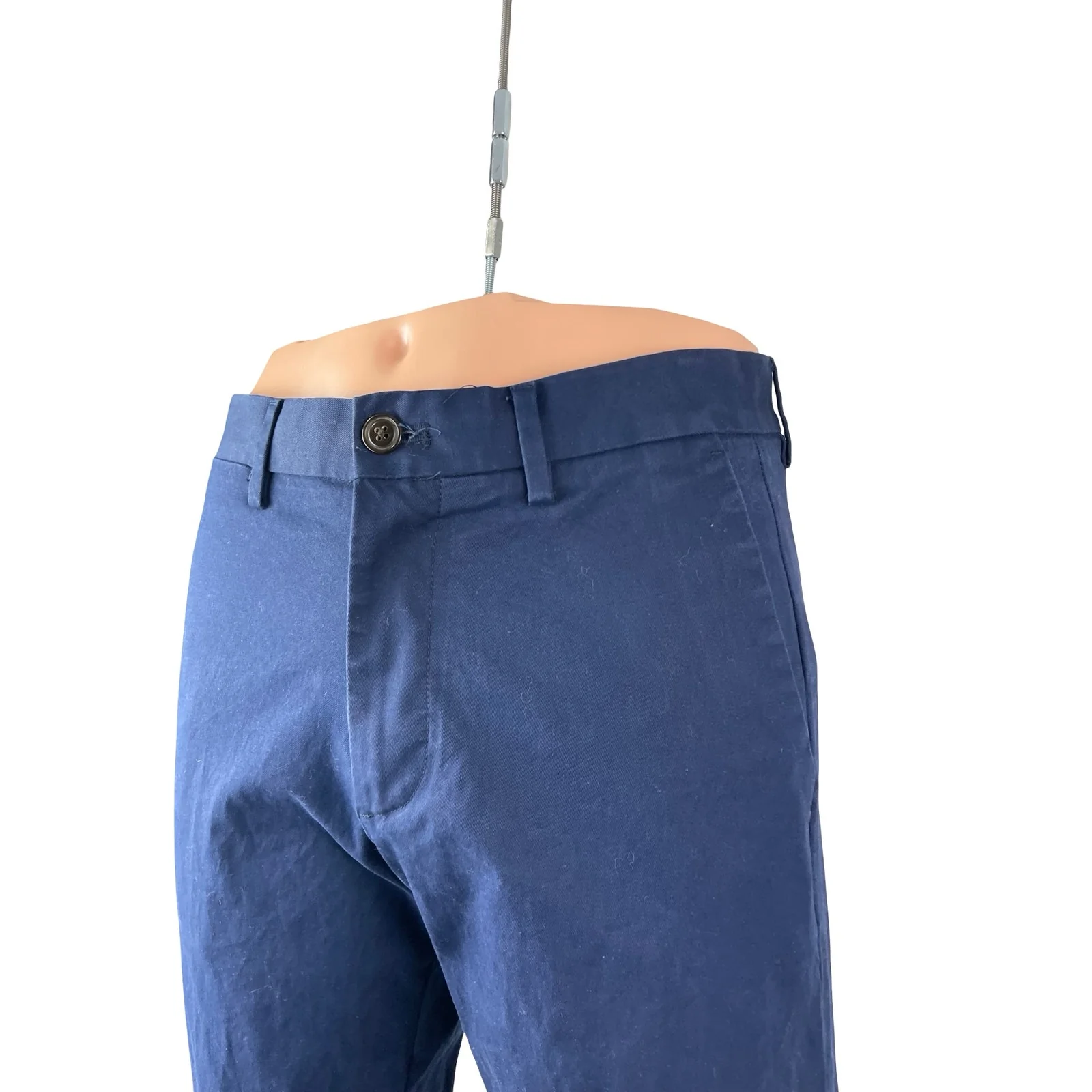 GAP Men's Navy Blue High Waisted Loose Straight Chino Trousers Pants Size 30x30 - Image 3